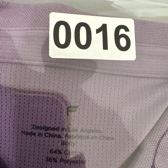 Fabletics Men's L The Dash Short Sleeve Button Up Shirt Purple Knit NWT - Picture 14 of 15